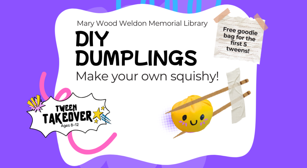 Purple graphic with the text "DIY Dumplings."